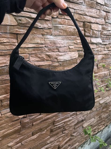 prada hobo bag nylon vintage|pre owned Prada nylon bag.